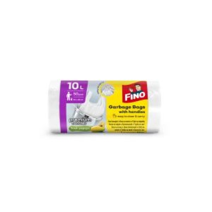 Vrecia zaväzovacie s ušami FINO Premium aromatic 10 ℓ, 6 mic., 36 x 44 cm, biele (50 ks)