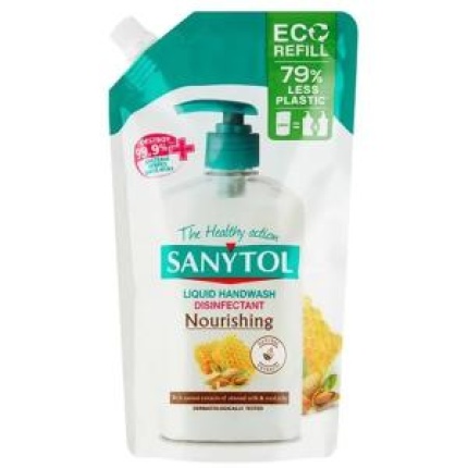 Sanytol tekuté mydlo antibakteriálne, vyživujúce, náhradná náplň, mandľové mlieko 500 ml