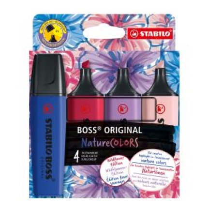 Sada zvýrazňovačov STABILO BOSS ORIGINAL NatureCOLORS Wildflower 4S