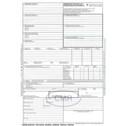 Tlačivo CMR 5-listov SK/DE